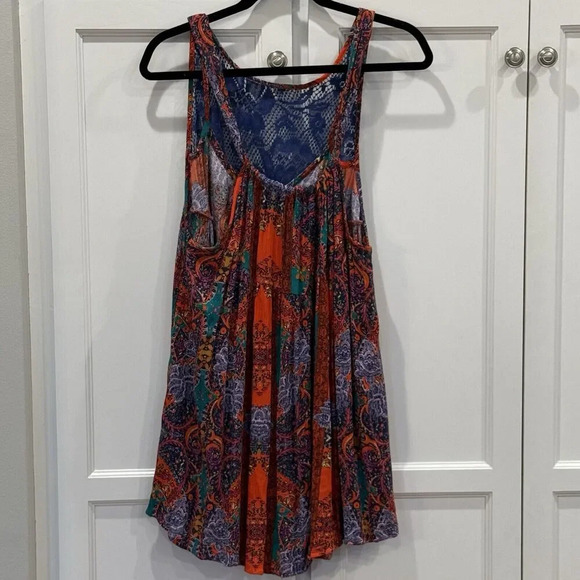 Free People Intimately Count Me In Trapeze Hot Red Tank Size Small Boho - Picture 3 of 5